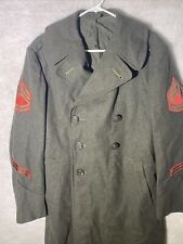 Vintage 40s WWII Quartermaster’ Wool Pea Coat Army Green U.S. Marine Corps 5s picture