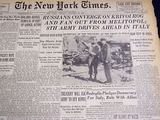 1943 OCTOBER 25 NEW YORK TIMES - 8TH ARMY DRIVES AHEAD IN ITALY - NT 1060 picture