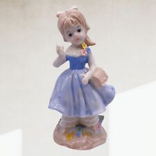 Vintage Lenwile Ardalt Artware Girl With Pincushion Basket Porcelain Figurine picture