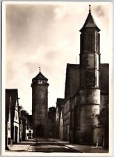 VINTAGE POSTCARD CONTINENTAL SIZE HOSPITAL ALLEY CHURCH ROTHENBURG GERMANY RPPC picture