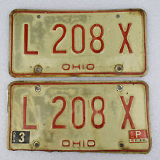 Vintage MATCHING PAIR 1976-1979 OHIO License Plates L-208-X Automobilia picture