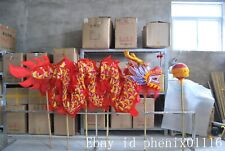 18m 10Adults Red  DRAGON DANCE ORIGINAL Dragon Chinese Folk Costume Props picture