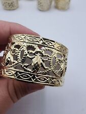 12 Thin gold metal Scroll Filigree napkin rings picture