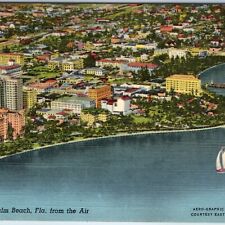1940 West Palm Beach FL Birds Eye Aerial Aero-Graphic Eastern Airline Teich A217 picture