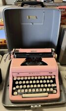 Vintage 1950's PINK Royal Quiet Deluxe Typewriter w/ Original Tweed Case  picture