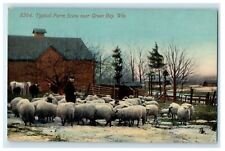 1912 Typical Farm Scene Near Greenbay, Wisconsin WI Vintage Postcard picture