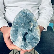 5.5LB Natural Beautiful Blue Celestite Crystal Geode Cave Mineral Specim2550g picture