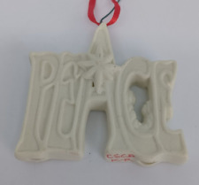 Off White Ceramic Classic Peace Christmas Tree Ornament Star picture
