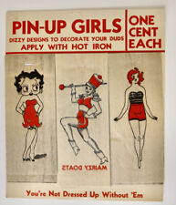 Pin-Up Girls vintage 1944 iron on transfers old new store stock 3 Betty Boop picture