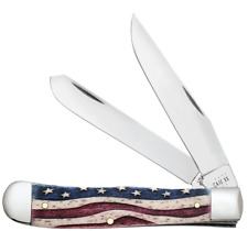 Case xx Trapper Knife Star Spangled Natural Bone US Flag Stainless Pocket 64132 picture