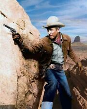 James Stewart in iconic western pose gun drawn in jeans & jacket 24x30 poster picture