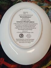 Vintage 1st EDITION LENA Liu's 'Remembrance' Floral Cameos Oval Collector Plate picture