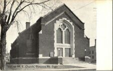 EARLY 1900'S. FIRST M.E. CHURCH. GENESEO, ILL. POSTCARD v10 picture