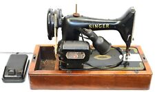 VINTAGE SINGER 99K SEWING MACHINE + BENTWOOD WOOD CASE + SPARE PARTS + MANUAL picture
