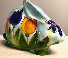 Anatoly Turov Colorful  Bunny Limited Edition Tulips With Butterfly Vintage 1990 picture