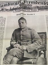 WW1 German Paper 31 Oct. 1916 - Flieger Hptm. Oswald Boelcke KIA 28 Oct. 1916 picture