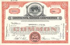 Continental Motors Corp. - Stock Certificate - Automotive Stocks picture