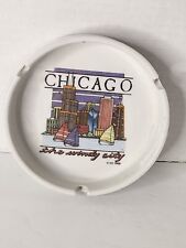 Chicago Ashtray Vintage 1988 80s Skyline The Windy City Illinois Ceramic READ  picture
