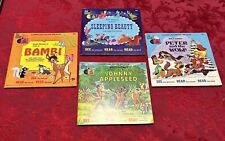 Vintage Walt Disney Read-Along Book and Record  33 1/3  Lot of 4 Classics picture