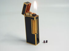 Dunhill Rollagas Lighter Black Lacquer Gold w/2p flint All Working (903 picture