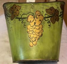 Vintage Italian Metal Tin Tole Painted Waste Basket Bucket Trash Can Bin Italy picture