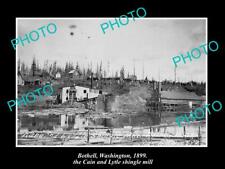 OLD LARGE HISTORIC PHOTO OF BOTHELL WASHINGTON VIEW OF THE SHINGLE MILL c1899 picture