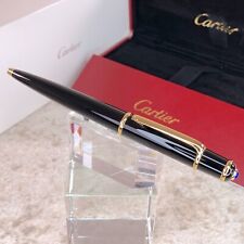 Cartier Ballpoint Pen Diabolo Black Resin 18K Gold Finished Trim w/Case&Papers picture