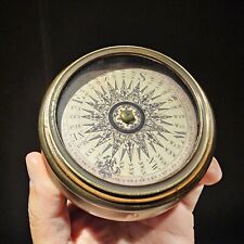 Antique Style Turned Mahagony Wood Compass picture