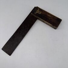 Antique Vintage 6” Try Square Wood Brass Highlights Carpentry Tool Woodworking picture