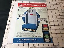 can opener collection papers: 1951 Rival full color ad sheet & prices Display picture