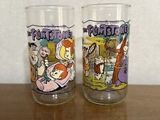 2 Different Hardee's Flintstones Promo Glasses 