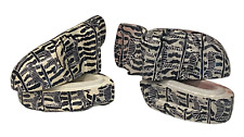 2 Vtg Hand Carved Kenya Africa Elephant Black Stripes Soapstone Trinket Boxes picture