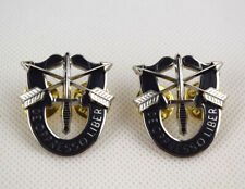 Pair US Army Special Forces Hat Pin Motto Crest Dui Berst Badge picture