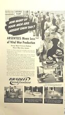 Bradley Washfountains Industrial Hygeine Defense Milwaukee Vintage Print Ad 1942 picture