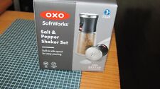 OXO Soft Works Salt and Pepper Shaker Set, Black  BUILT IN SPOUT- New picture