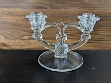 Vintage Indiana Glass Clear Candle Holder Holder picture