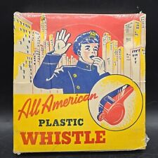 All American Plastic Whistle, Made in USA, MIB, Vintage picture