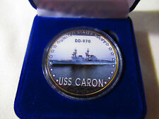 US NAVY - USS CARON (DD-970) Challenge Coin w/ Presentation Box picture