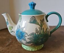 Dutch Wax by Coastline Imports Ceramic Teapot Hand Painted Floral With Lid picture