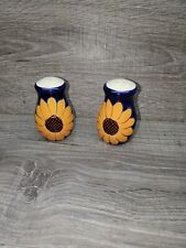 Lead Free Mexico Garay Mexican Pottery  Handpainted Poppy Salt & Pepper Shakers. picture