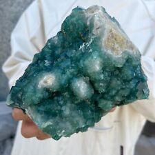 4.6LB Large NATURAL Green Cube FLUORITE Quartz Crystal Cluster Mineral Specimen picture