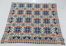 1836 Antique American ANDRE Reversible Loom Woven Jacquard Coverlet 190x180 cm picture