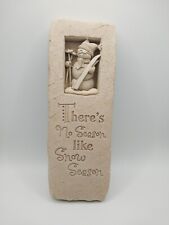 CARRUTH Studios 2006 3D Christmas Wall Plaque Snowman Season Hand Cast Stone picture