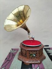 Vintage Charm Embodied: Handmade Embroidered HMV Gramophone Record Player Phone picture