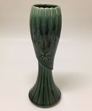 McCoy Pottery Vase Corinthian Garden Line Green Drip Glaze Starburst Vintage picture