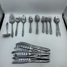 Vintage Service For 12 67pc MCM Americana Star Starburst Stainless Flatware USA picture