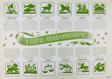 1960's Vintage Paper Placemat Your Horoscope Diner Restaurant Virgo Libra *PL8 picture