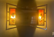 Vintage MCM Illinois Moulding Mid Century ATOMIC Shadow Box Mirror Lighted Ships picture