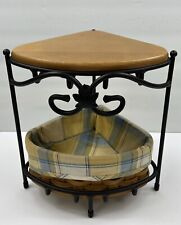 Longaberger Foundry Wrought Iron Corner Stand w/ Shelf and 2003 Basket w/ Liner picture