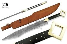 25'' Handmade Damascus Steel Viking Sword, Battle Ready With Sheath, Best Gift  picture